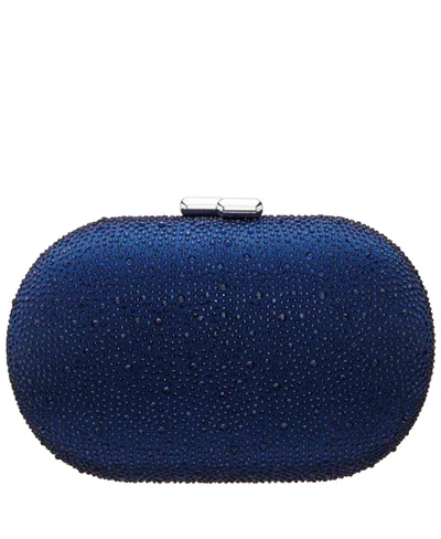 Nina Allover Crystal Oval Minaudiere In Navy