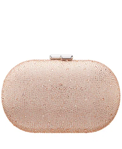 Nina Allover Crystal Oval Minaudiere In Pink