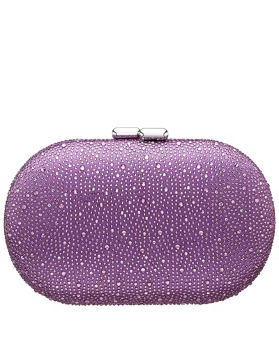 Nina Allover Crystal Oval Minaudiere In Violet