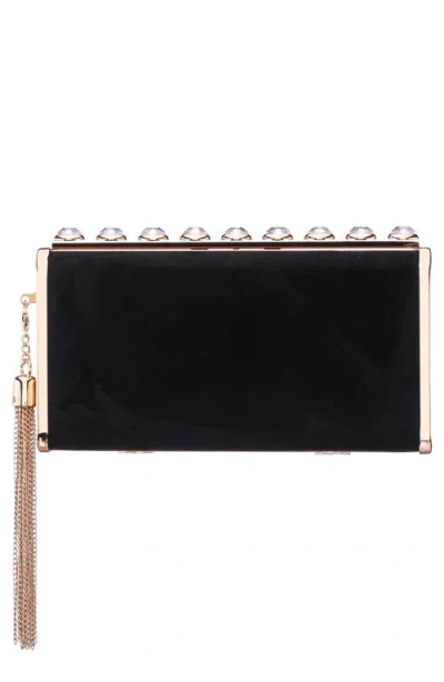 Nina Amos Crystal Clutch In Black