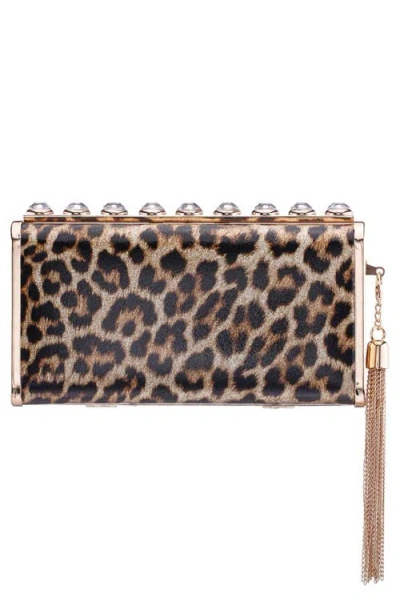 Nina Amos Crystal Clutch In Brown