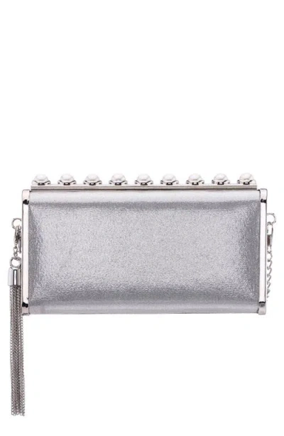 Nina Amos Crystal Clutch In Silver