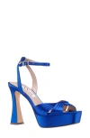 Nina Angie Ankle Strap Platform Sandal In Eletric Blue