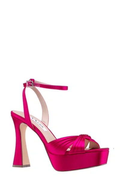 Nina Angie Ankle Strap Platform Sandal In Parfait Pink