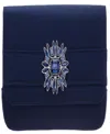 Nina Art Deco Crystal Ornament Magnetic Snap Clutch In Blue