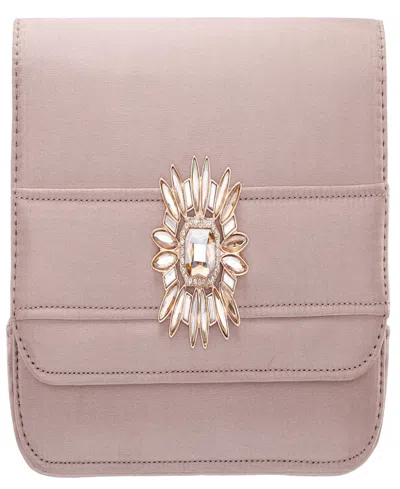 Nina Art Deco Crystal Ornament Magnetic Snap Clutch In Pink