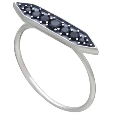 Nina Artisan Crystal Stacking Ring In Silver In Multi