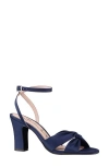 Nina Ashley Ankle Strap Sandal In Navy