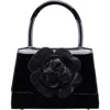 Nina Aubrey Faux Leather Top Handle Bag In Black