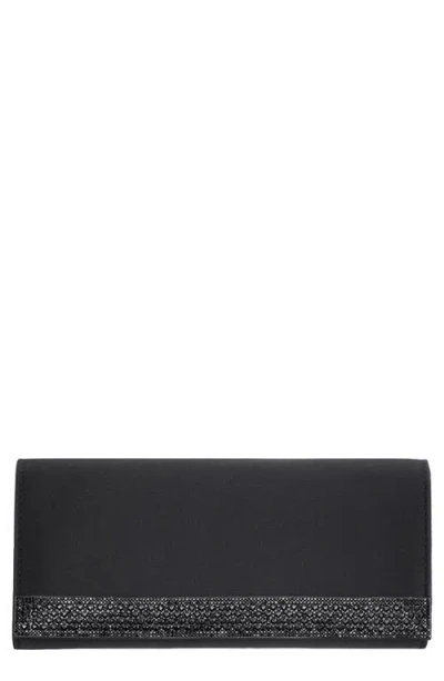 Nina Aurella Crystal Trim Clutch In Black