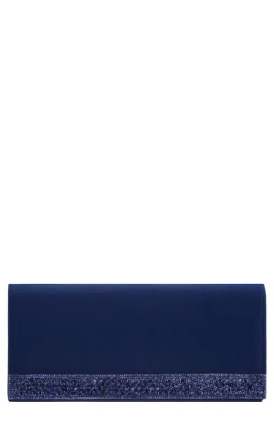 Nina Aurella Crystal Trim Clutch In Blue