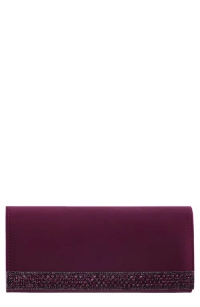 Nina Aurella Crystal Trim Clutch In Purple