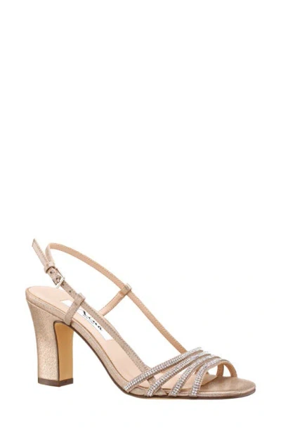 Nina Avaley Slingback Sandal In Taupe Reflective Suedette