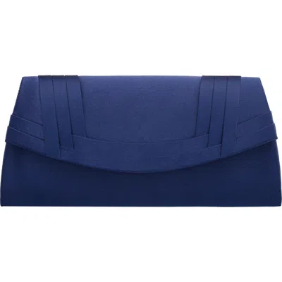 Nina Avis Pleated Clutch In Blue
