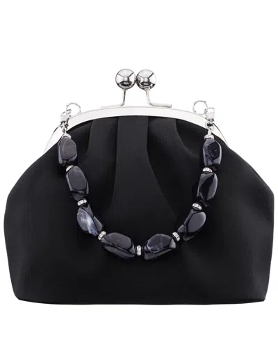 Nina Beaded Vintage Style Mini Frame Handbag In Black