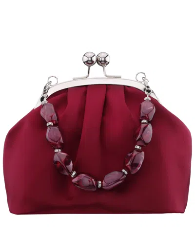 Nina Beaded Vintage Style Mini Frame Handbag In Red