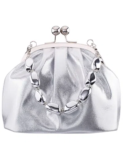 Nina Beaded Vintage Style Mini Frame Handbag In Silver