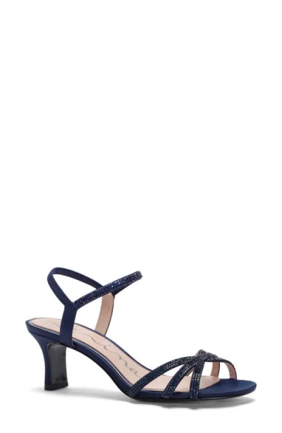 Nina Benarda Ankle Strap Sandal In Blue