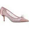 Nina Bence Pointed Cap Toe Pump In Pink