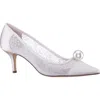 Nina Bence Pointed Cap Toe Pump In White