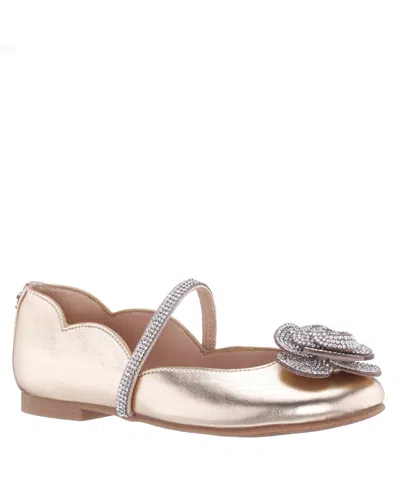 Nina Kids' Big Girls Ballet Round Toe Dress Shoe In Gold