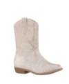 Nina Kids' Big Girls Glitter Side Zip Cowboy Boots In Gold