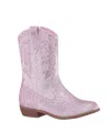 Nina Kids' Big Girls Glitter Side Zip Cowboy Boots In Pink