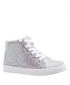 Nina Kids' Big Girls Kula Crystal High Top Sneakers In Silver