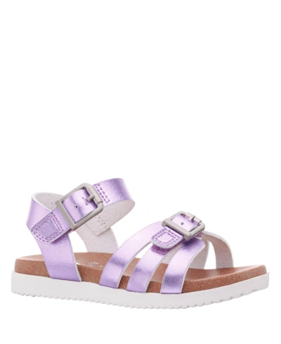 Nina Kids' Big Girls Lacey Season Fastening Strap Sandals In Purple