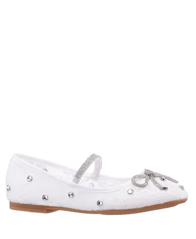 Nina Kids' Big Girls Leva Ballet Flats In White