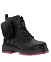 Nina Big Girls Milly Zipper Pouch Combat Boot In Black