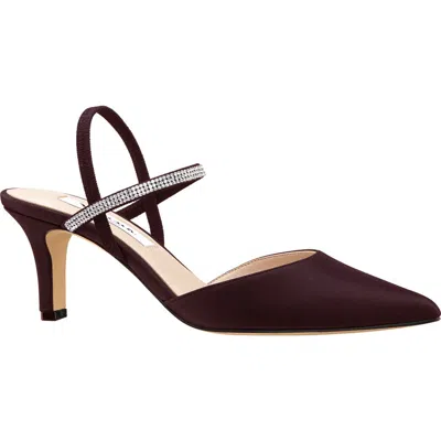 Nina Billie Slingback Pointed Toe Pump In Brown