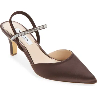 Nina Billie Slingback Pointed Toe Pump In Brown