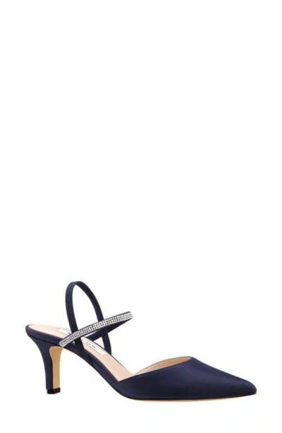 Nina Billie Slingback Pointed Toe Pump In Navy