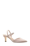 Nina Billie Slingback Pointed Toe Pump In Pearl Rose Crystol Satin