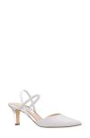 Nina Billie Womens Glitter Pointed Toe Slingback Heels In Silver