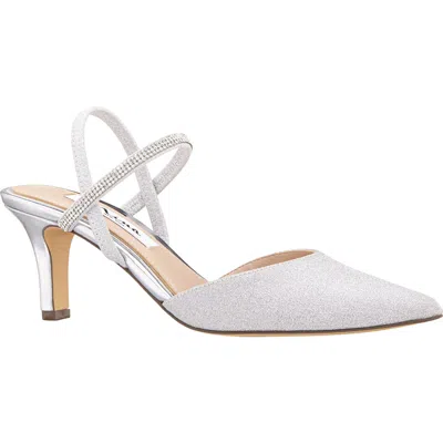 Nina Billie Slingback Pointed Toe Pump In White