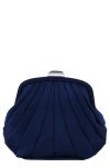 Nina Billow Art Deco Frame Clutch In New Navy