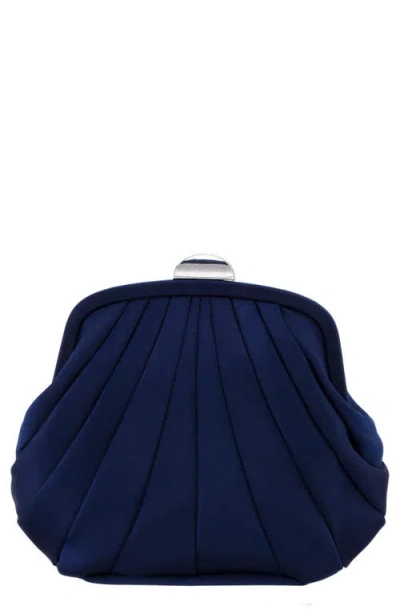 Nina Billow Art Deco Frame Clutch In New Navy