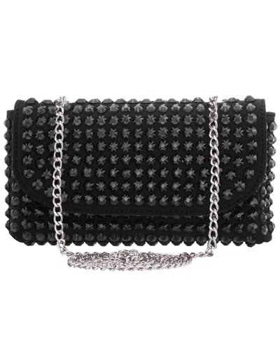 Nina Bixby Crystal Trim Mini Crossbody Handbag In Black
