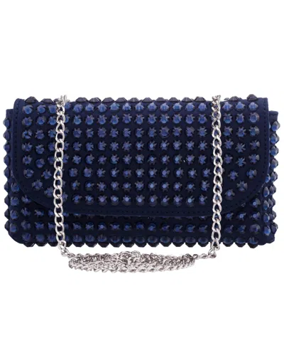 Nina Bixby Crystal Trim Mini Crossbody Handbag In Blue