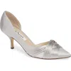 Nina Blakely Half D'orsay Pointy Toe Pump In Silver