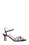 Nina Bobby Embellished Ankle Strap Sandal In Navy