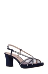 Nina Summer Slingback Platform Sandal In Navy