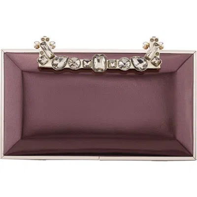 Nina Boujee Crystal Lace Clutch In Brown