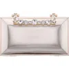 Nina Boujee Crystal Lace Clutch In Silver