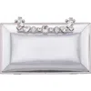 Nina Boujee Crystal Lace Clutch In Silver