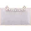 Nina Boujee Crystal Lace Clutch In White