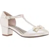 Nina Bow Detail T-strap Pump In Neutral