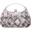 Nina Brando Snake Embossed Faux Leather Top Handle Bag In Ivory Multi
